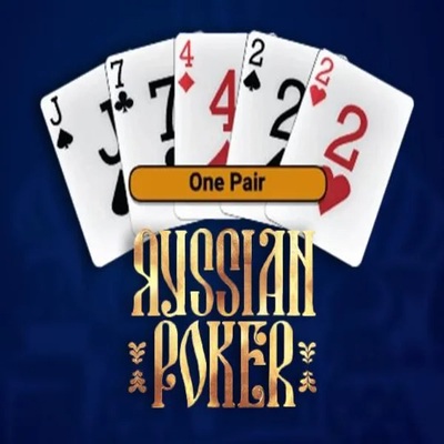 Russian Poker game by OneTouch Games – logo hosted on Lucky Block Casino